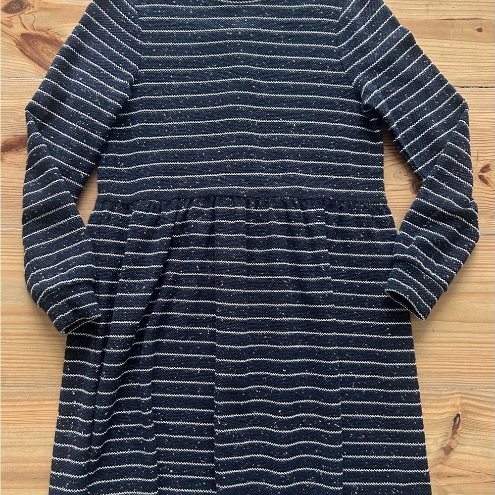 LOFT Blue and White Long Sleeve Midi Sweater Dress